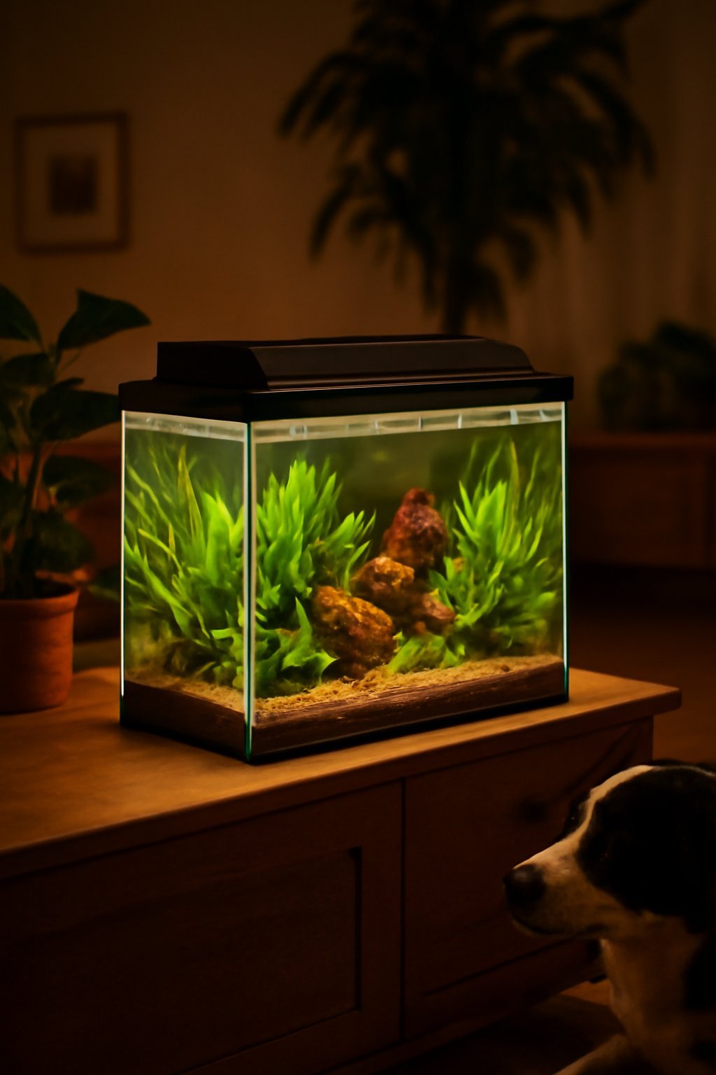 Aquarienständer Holz schwarz