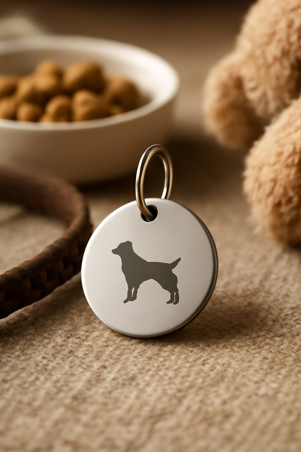 Edelstahl Hundemarke rund