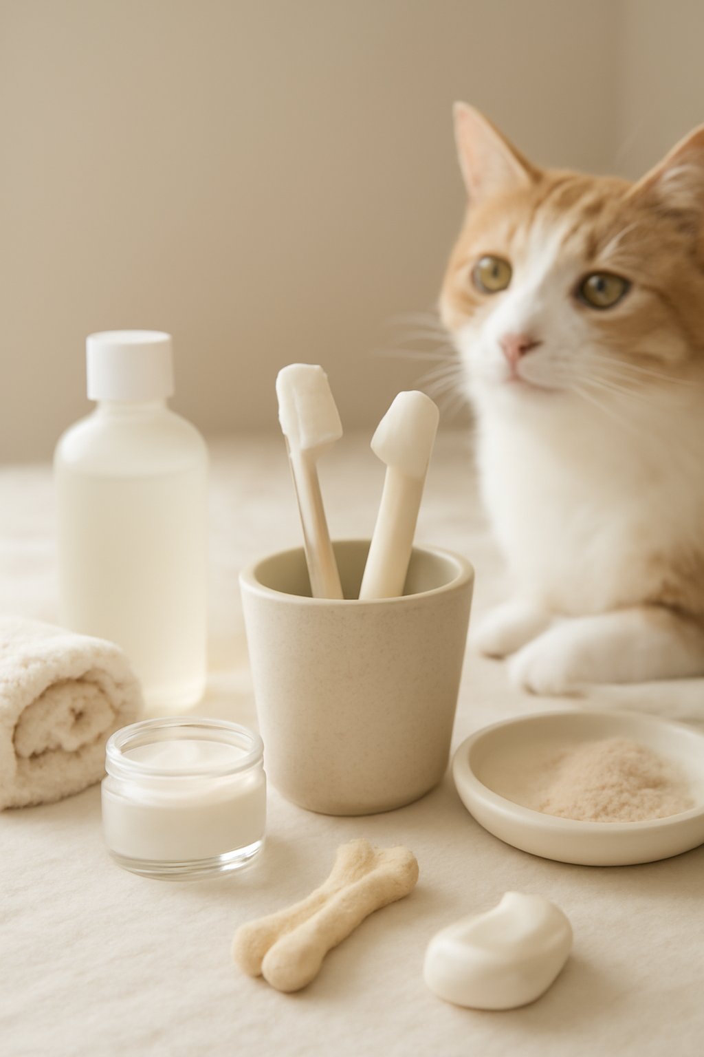 Zahnpasta für Katzen mit Hühnergeschmack