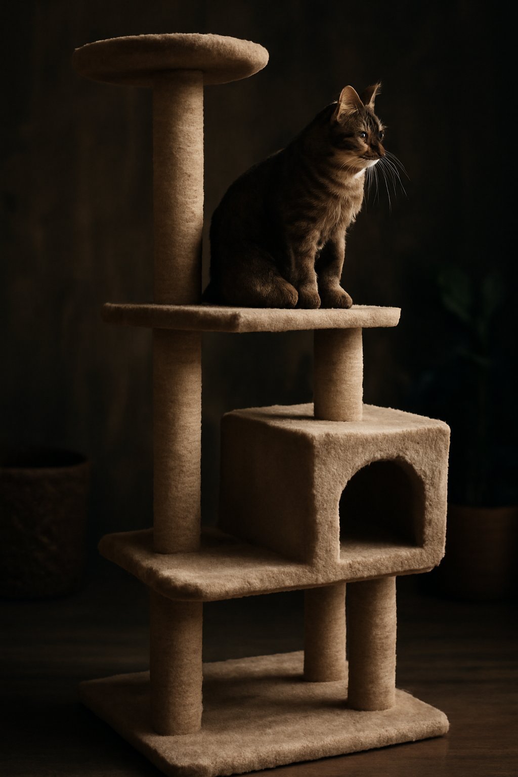 Drei Etagen Katzenkratzbaum