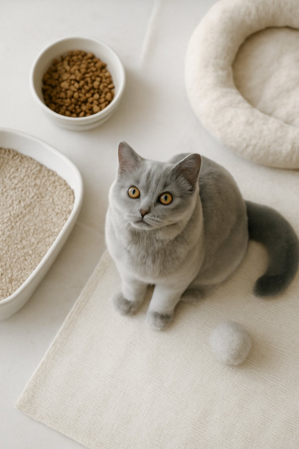 Weiches Katzenbett mit erhöhtem Rand