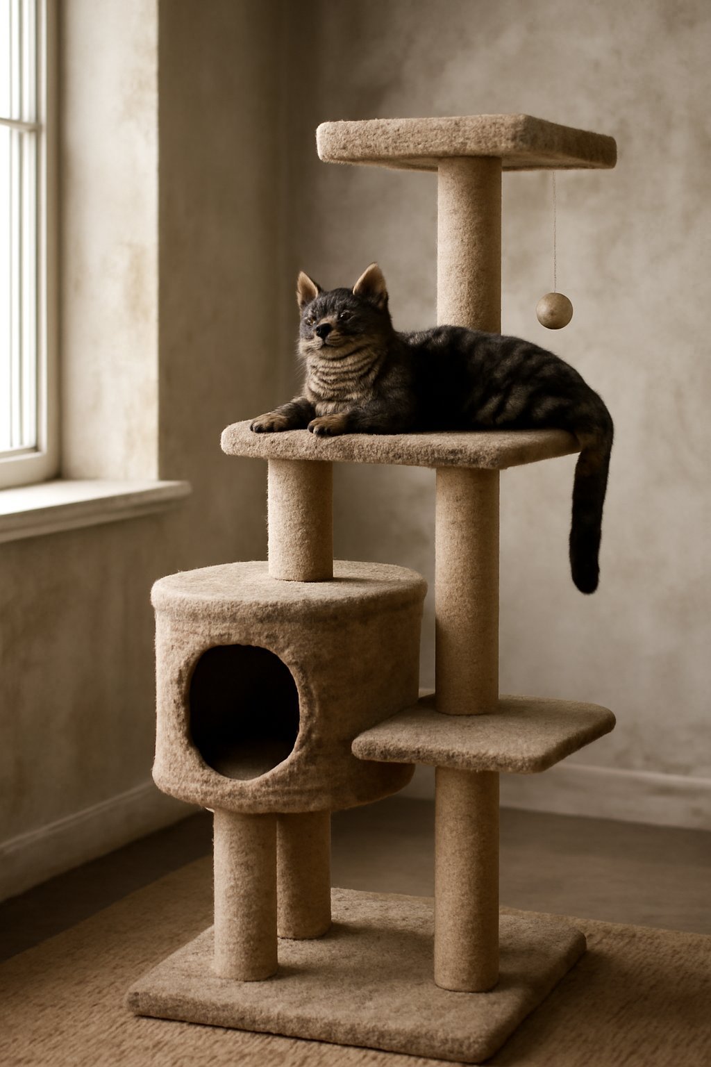Hoher Kratzbaum für große Katzen