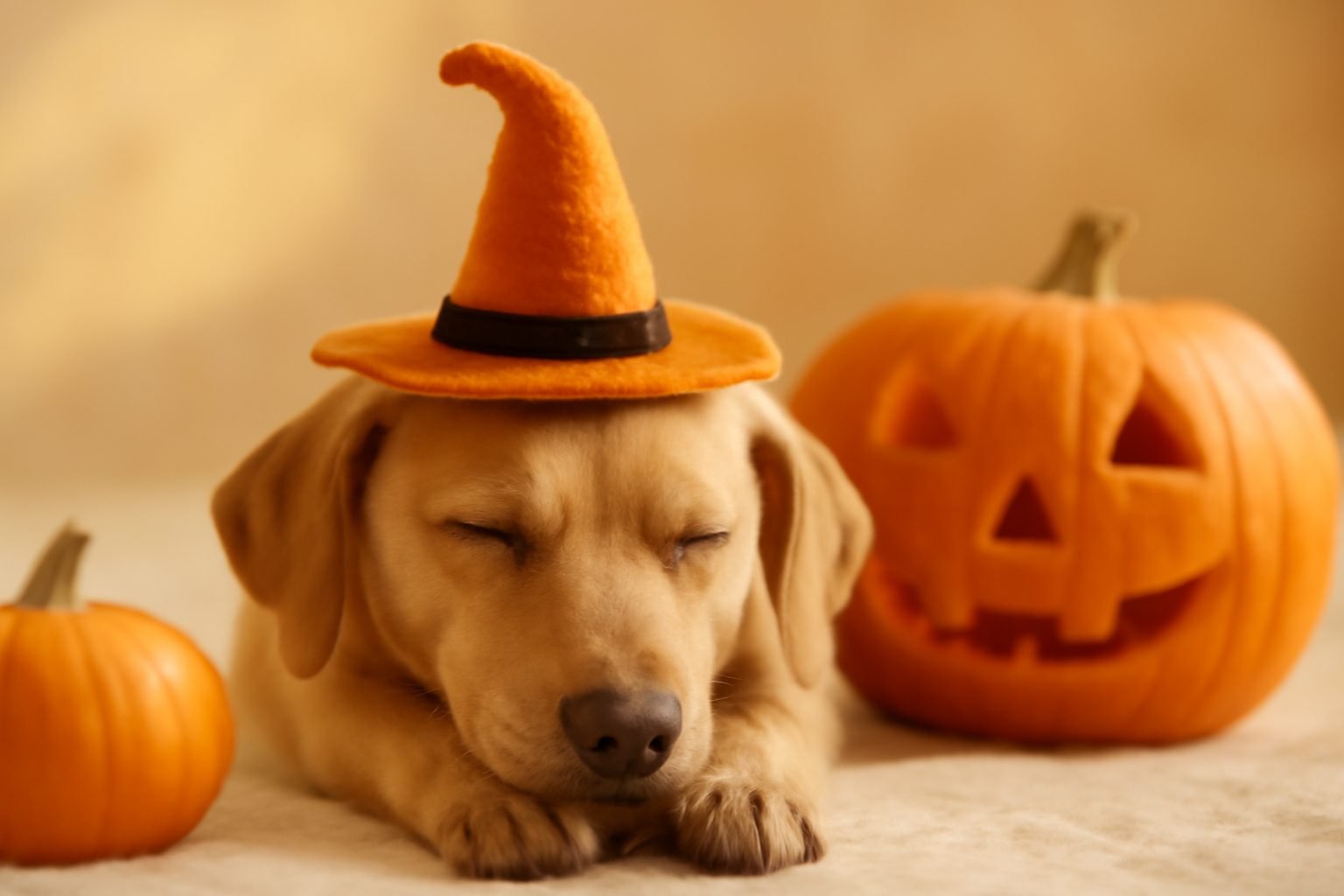 Hund Gestresst Durch Halloween Besucher