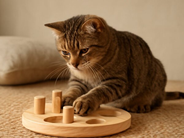 Katze drinnen beschäftigen Schlechtes Wetter