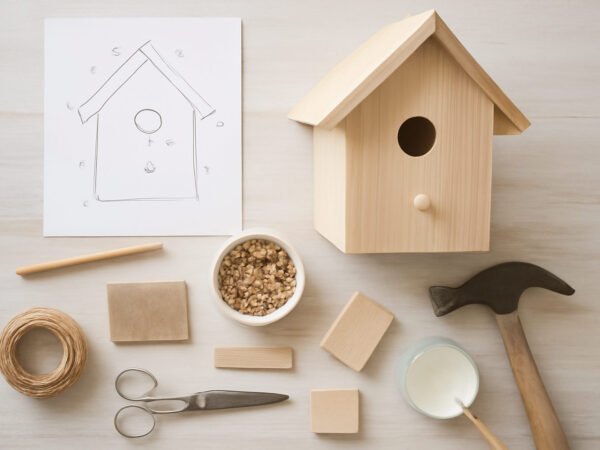 Vogelfutterhaus selber bauen Anleitung in 7 Schritten