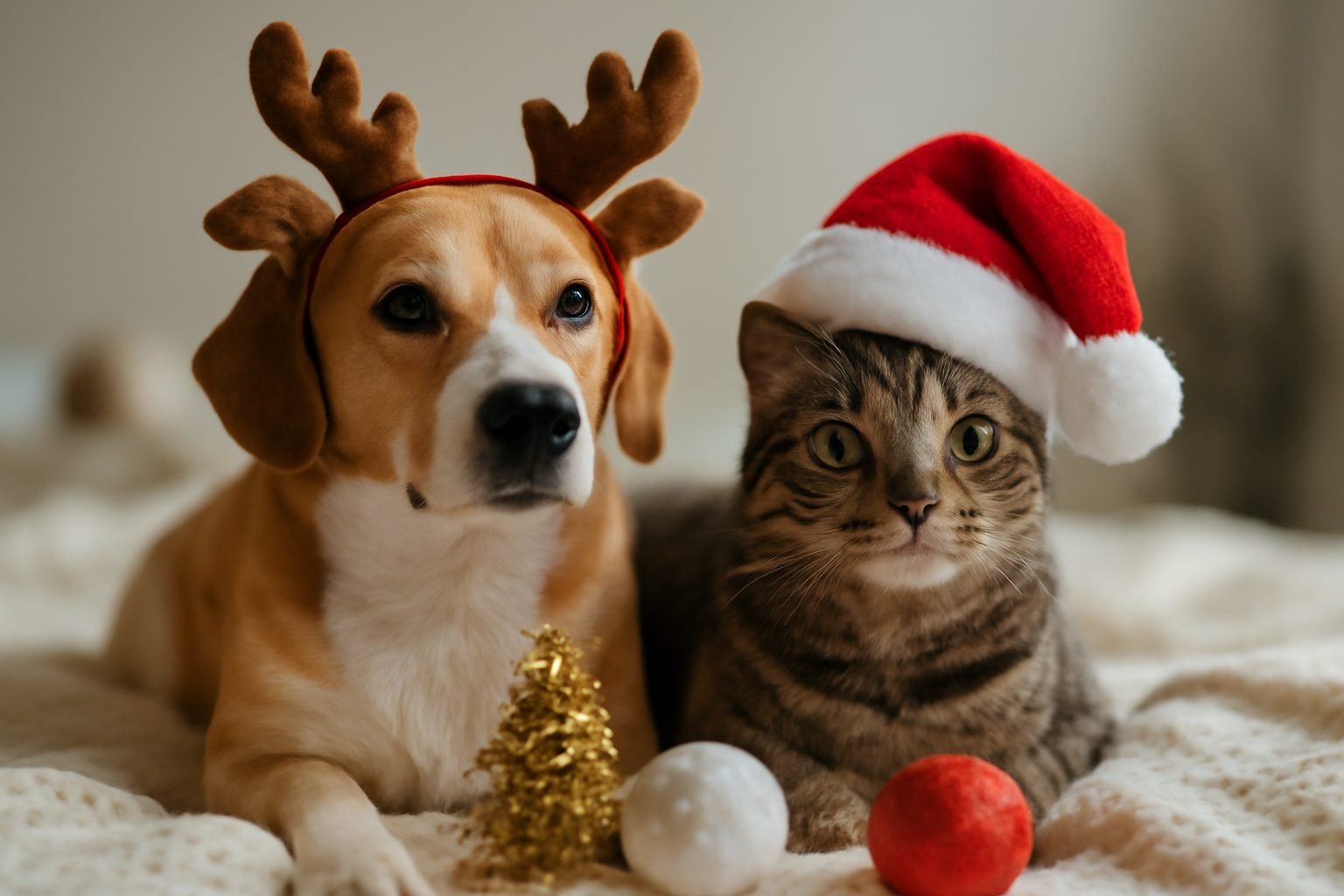 Weihnachtsdeko sicher vor Haustieren: 8 Ideen für wenig Geld